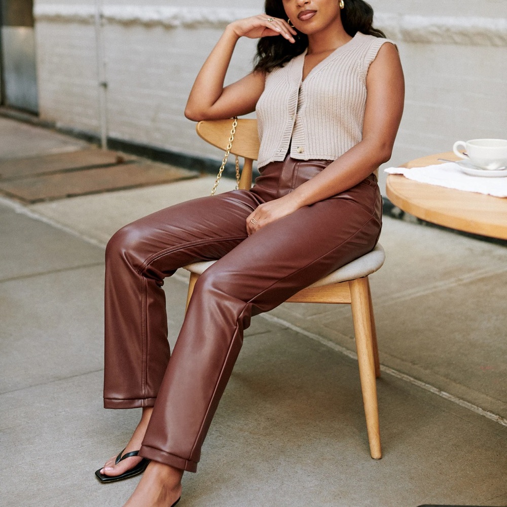 Abercrombie Vegan Leather 90s Straight Pants